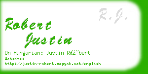 robert justin business card